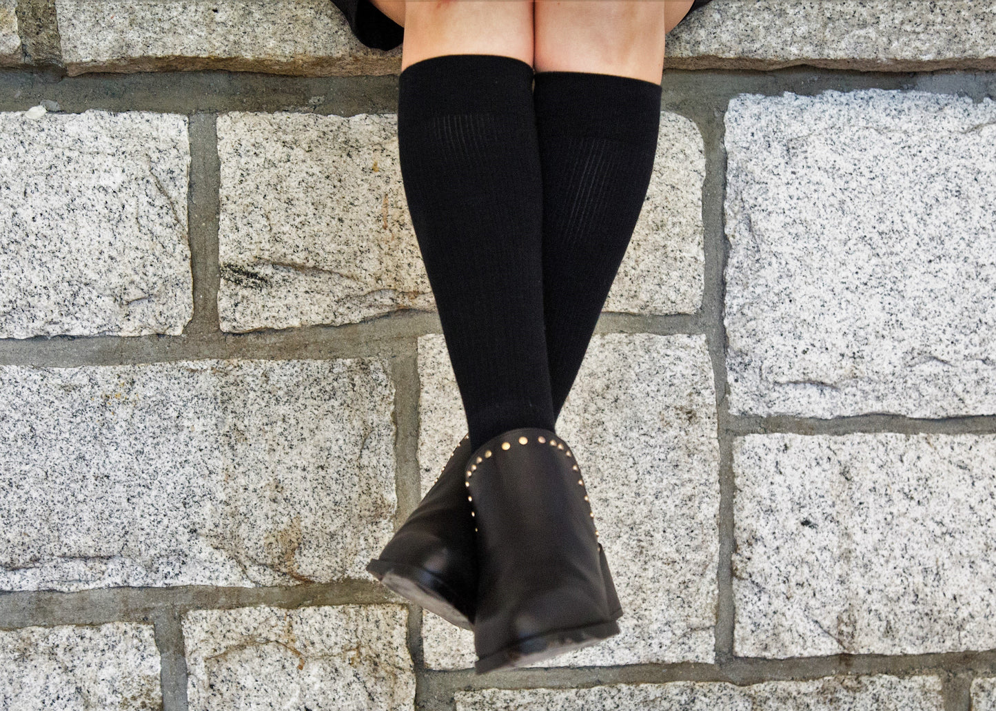 Solid Black Cotton - Medical Compression Socks