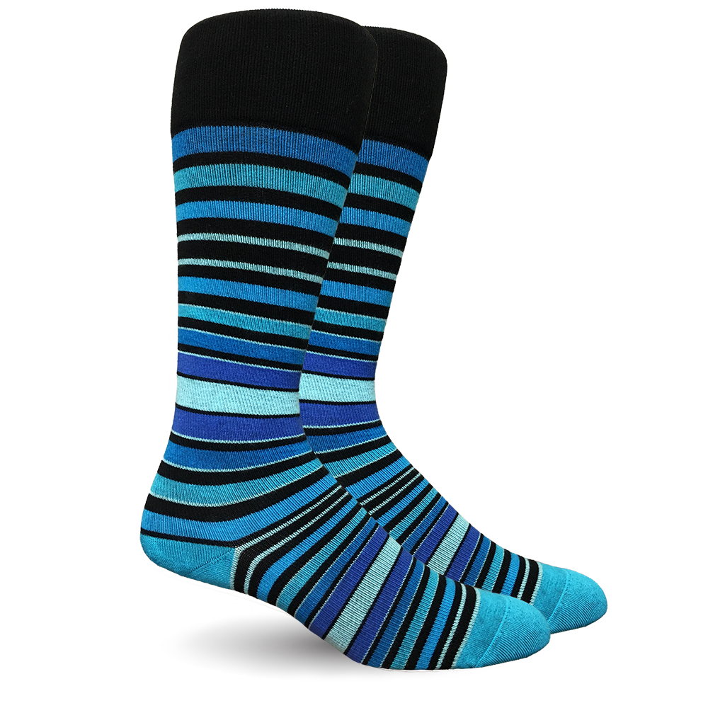 Stripe Cotton Blue Compression Socks