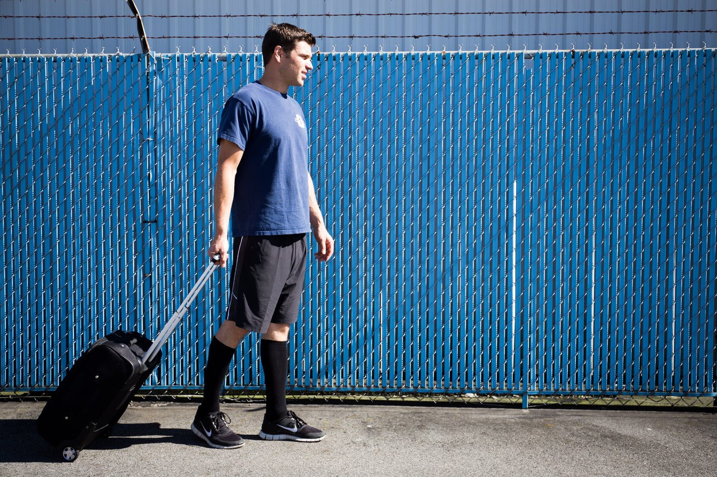 Solid Black Cotton Compression Socks