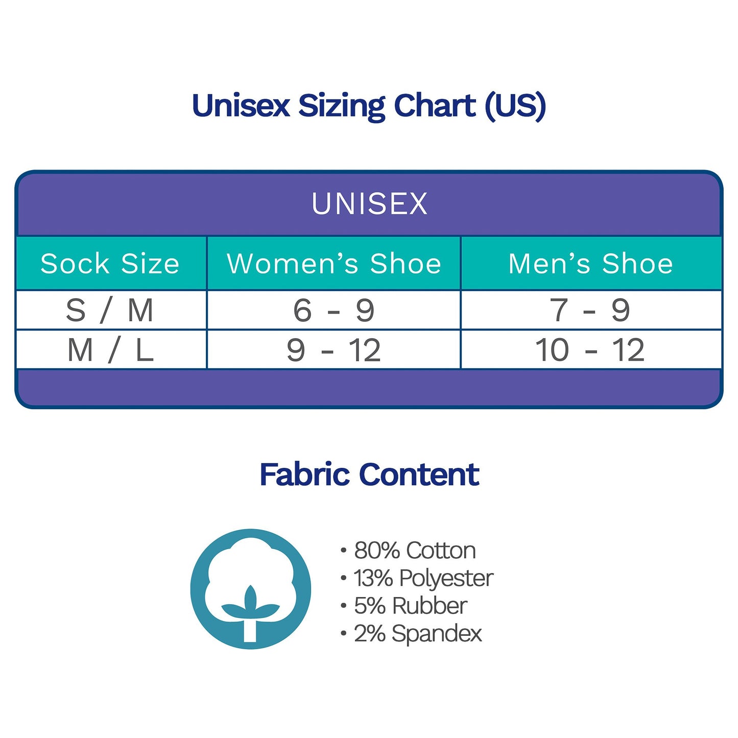 Sizing Chart Diabetic Socks for Men, Diabetic Socks For Women, Neuropathy, Non Binding, Seamless - Blue Stripes