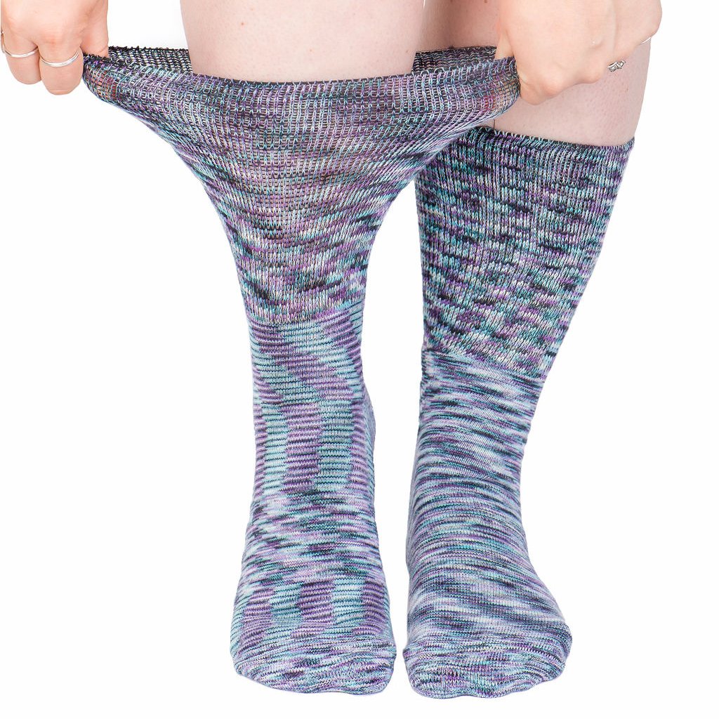 Diabetic Socks for Men, Diabetic Socks For Women, Neuropathy, Non Binding, Seamless - Cosmic Purple