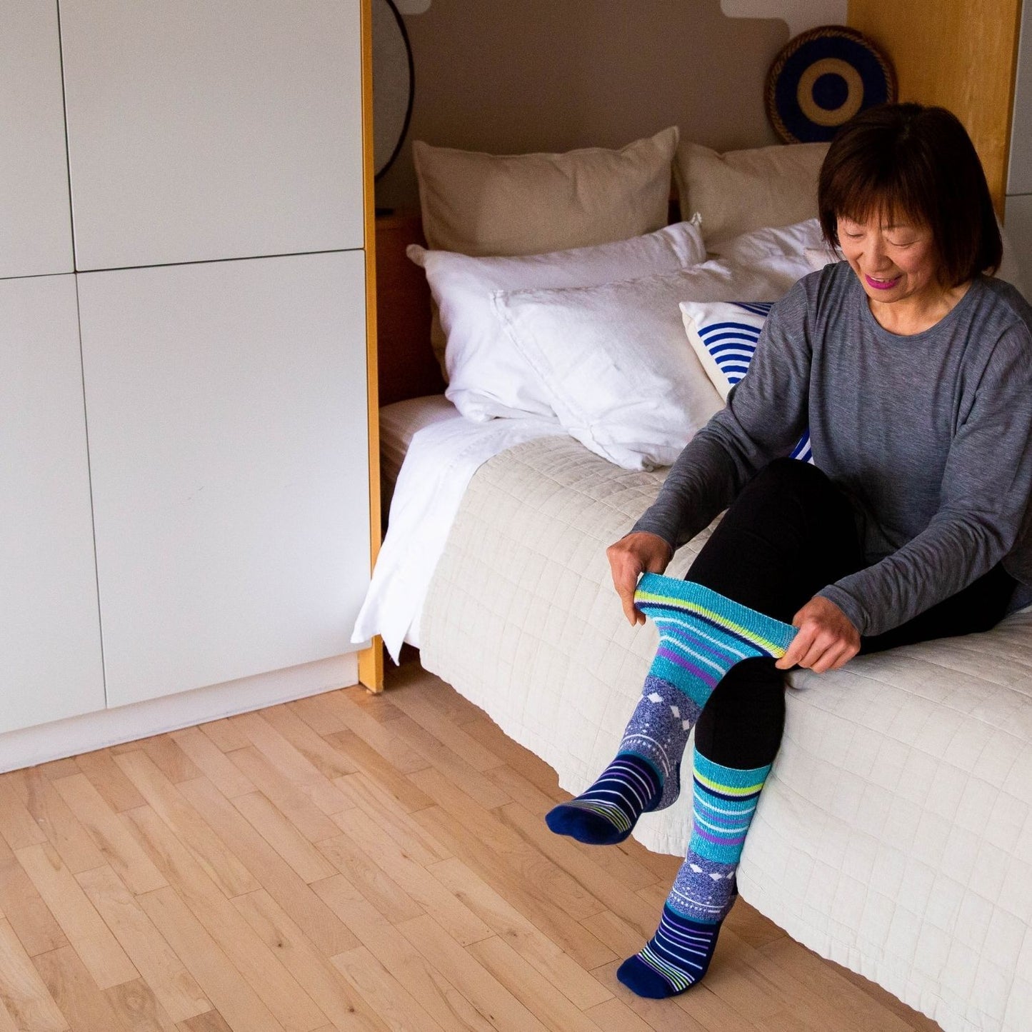 Diabetic Socks - Grey Stars