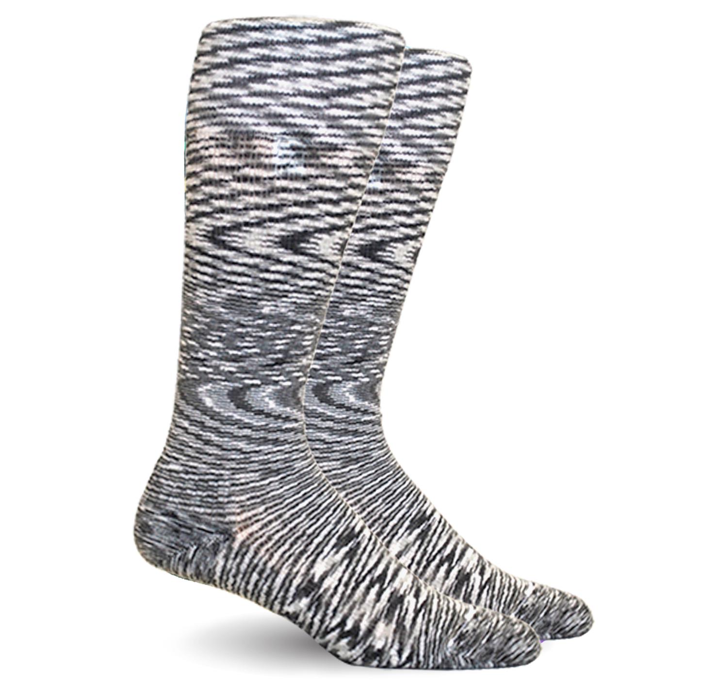 Space Dyed Grey/White Cotton Compression Socks
