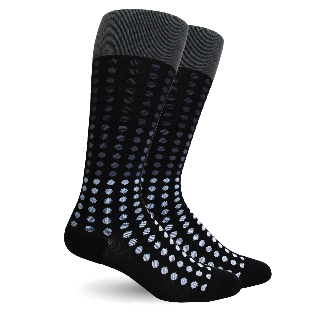 Polka Dot Cotton Black Compression Socks