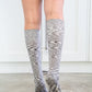 Space Dyed Grey/White Cotton Compression Socks