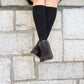 Solid Black Cotton Compression Socks