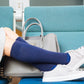 Solid Navy Cotton Compression Socks