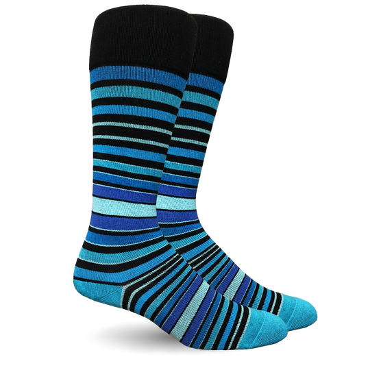 Stripe Cotton Blue Compression Socks