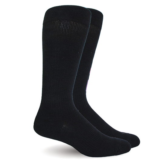 Solid Black Cotton Compression Socks
