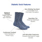 Diabetic Socks for Men, Diabetic Socks For Women, Neuropathy, Non Binding, Seamless - Cosmic Purple