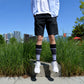 Stripe Cotton Black/Grey Compression Socks