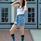 Stripe Cotton Blue Compression Socks