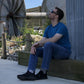 Space Dyed Grey/White Cotton Compression Socks