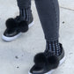 Polka Dot Cotton Black Compression Socks