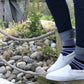 Stripe Cotton Black/Grey Compression Socks