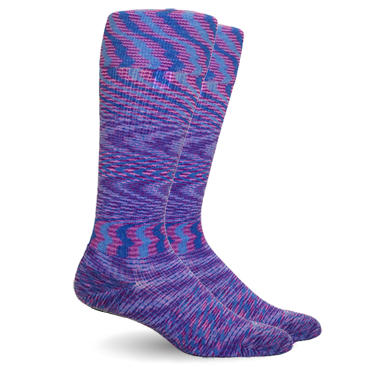 Space Dyed Purple/Blue Cotton Compression Socks