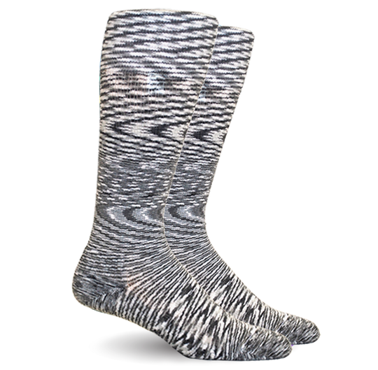 Space Dyed Grey/White Cotton Compression Socks