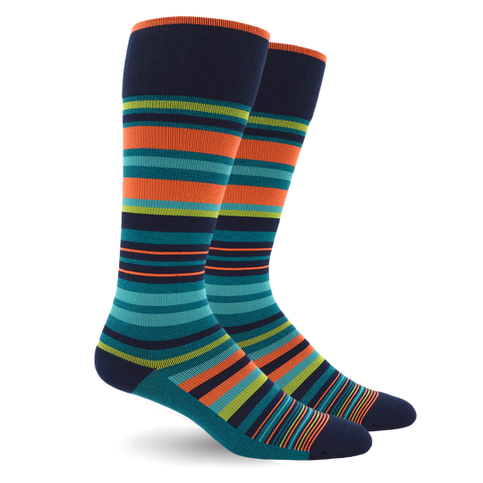 Stripe Cotton Teal - Medical Compression Socks