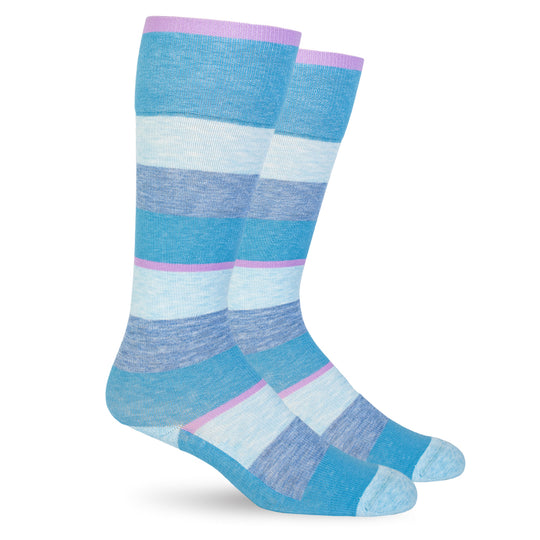Dusk Blue Stripes Cotton Compression Socks