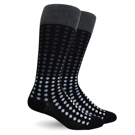 Polka Dot Cotton Black Compression Socks