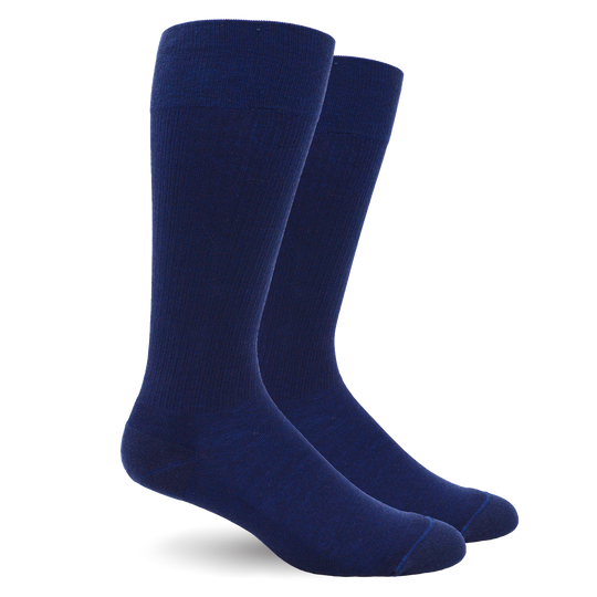 Solid Navy Cotton Compression Socks